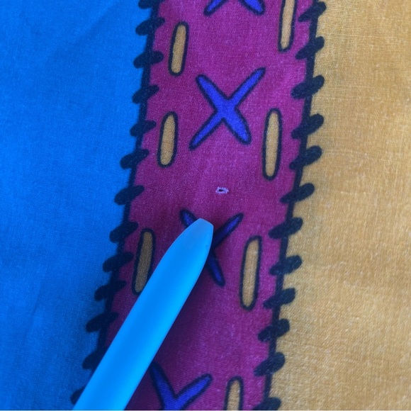 Vintage Disney Pocahontas Colorful Stripe Twin Top Sheet USA Cutter Crafts FLAWS - Picture 8 of 9